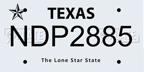 NDP2885 Texas License Plate