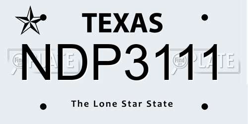 NDP3111 Texas License Plate