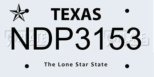 NDP3153 Texas License Plate
