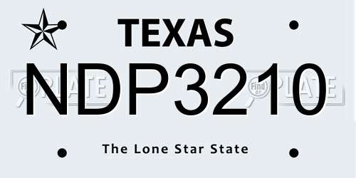 NDP3210 Texas License Plate