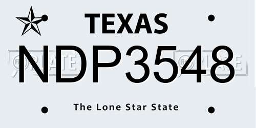 NDP3548 Texas License Plate