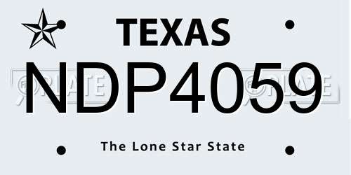 NDP4059 Texas License Plate