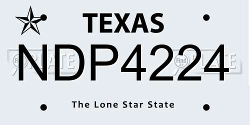 NDP4224 Texas License Plate