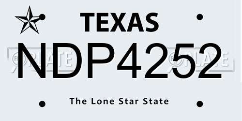 NDP4252 Texas License Plate