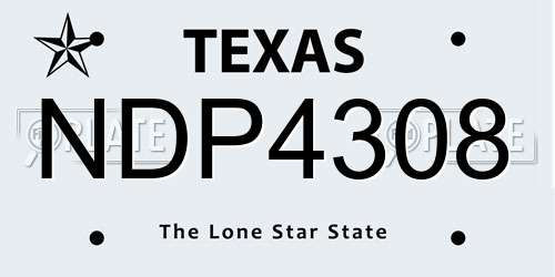 NDP4308 Texas License Plate