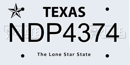 NDP4374 Texas License Plate
