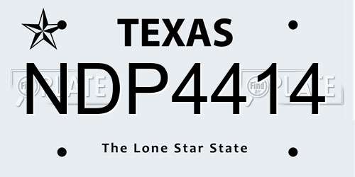 NDP4414 Texas License Plate