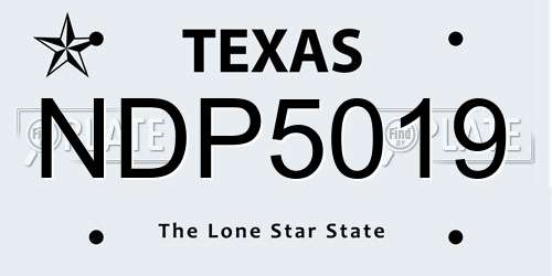 NDP5019 Texas License Plate