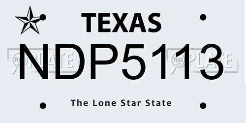 NDP5113 Texas License Plate