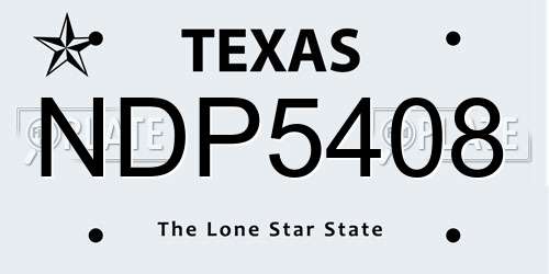 NDP5408 Texas License Plate