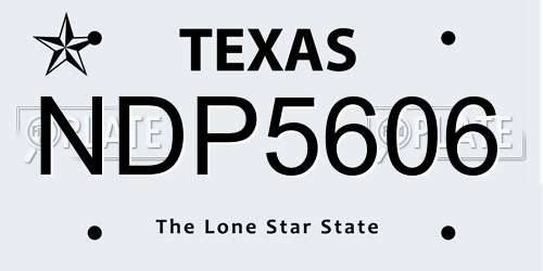 NDP5606 Texas License Plate