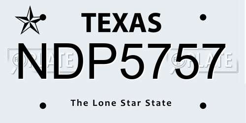 NDP5757 Texas License Plate