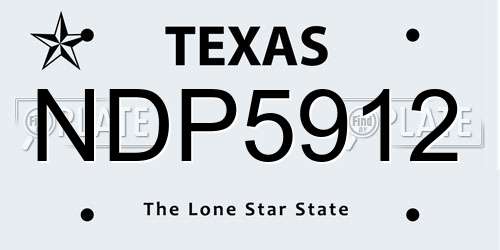 NDP5912 Texas License Plate