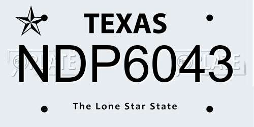 NDP6043 Texas License Plate