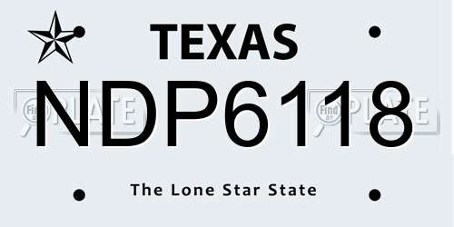 NDP6118 Texas License Plate