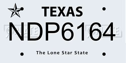 NDP6164 Texas License Plate