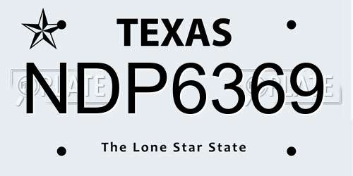 NDP6369 Texas License Plate