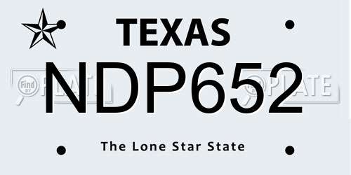 NDP652 Texas License Plate