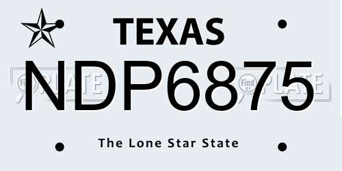 NDP6875 Texas License Plate