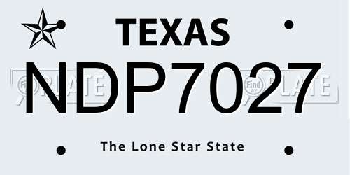 NDP7027 Texas License Plate