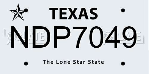 NDP7049 Texas License Plate