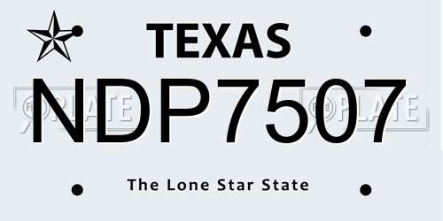 NDP7507 Texas License Plate