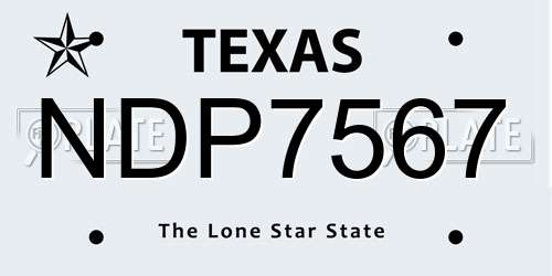 NDP7567 Texas License Plate