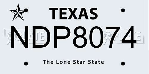 NDP8074 Texas License Plate