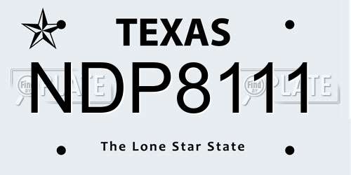 NDP8111 Texas License Plate