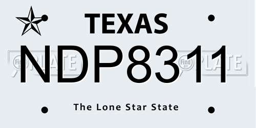 NDP8311 Texas License Plate