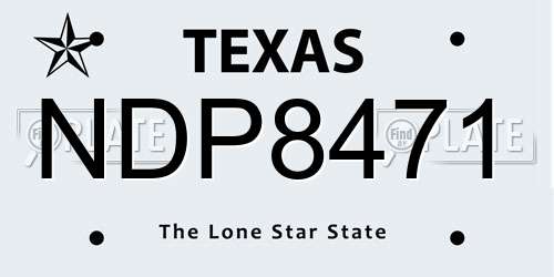 NDP8471 Texas License Plate