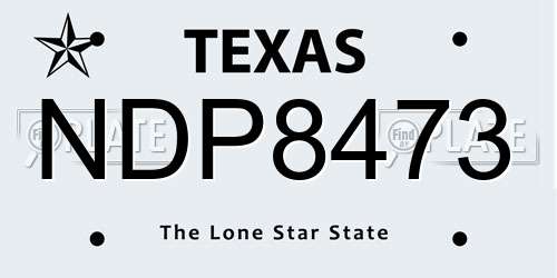 NDP8473 Texas License Plate
