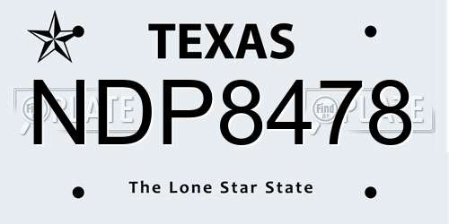 NDP8478 Texas License Plate