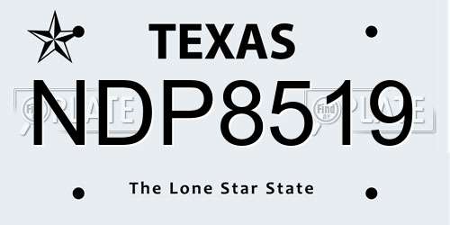 NDP8519 Texas License Plate