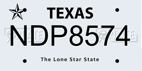 NDP8574 Texas License Plate