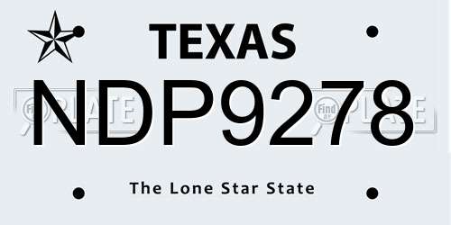 NDP9278 Texas License Plate