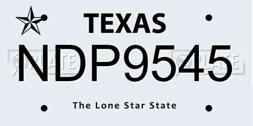 NDP9545 Texas License Plate