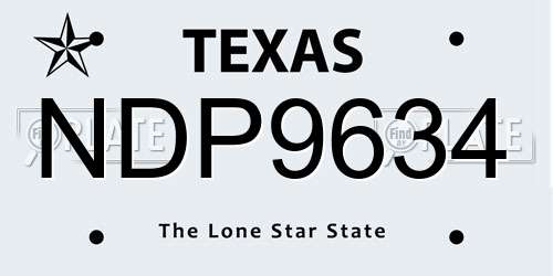 NDP9634 Texas License Plate