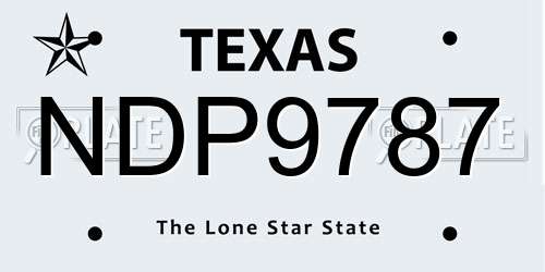 NDP9787 Texas License Plate