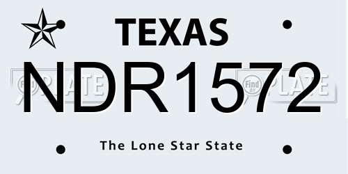 NDR1572 Texas License Plate