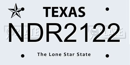 NDR2122 Texas License Plate