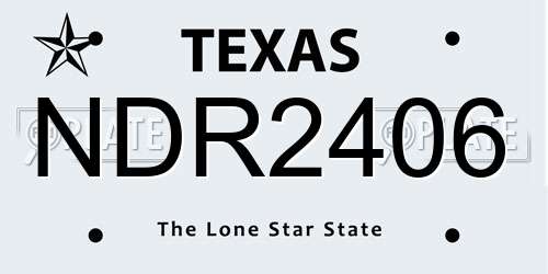 NDR2406 Texas License Plate