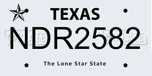 NDR2582 Texas License Plate