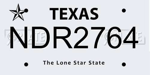 NDR2764 Texas License Plate
