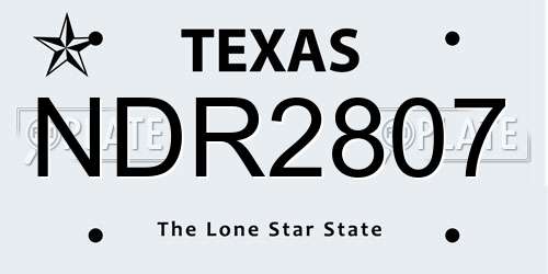 NDR2807 Texas License Plate