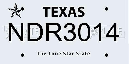 NDR3014 Texas License Plate
