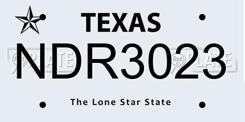 NDR3023 Texas License Plate
