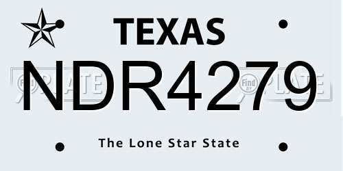 NDR4279 Texas License Plate