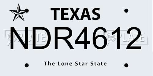 NDR4612 Texas License Plate