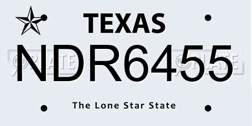 NDR6455 Texas License Plate